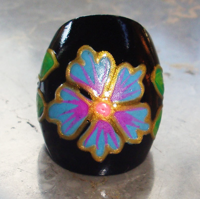 Wooden Ring From Sono Wood With Handpainted