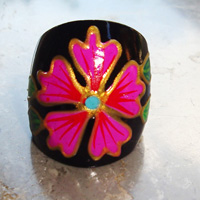 Wooden Ring From Sono Wood With Handpainted