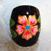 Wooden Ring From Sono Wood With Handpainted