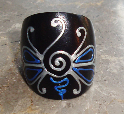 Wooden Ring From Sono Wood With Handpainted