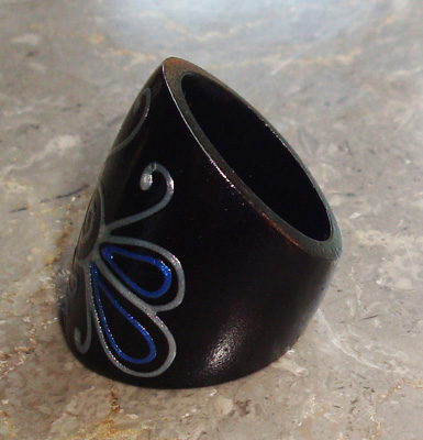 Wooden Ring From Sono Wood With Handpainted