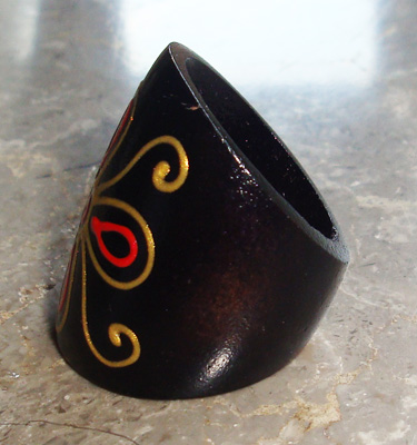 Wooden Ring From Sono Wood With Handpainted