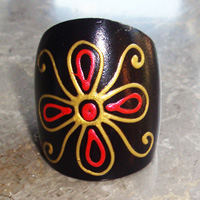 Wooden Ring From Sono Wood With Handpainted
