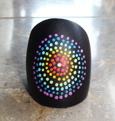 Wooden Ring From Sono Wood With Handpainted