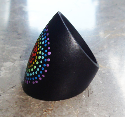 Wooden Ring From Sono Wood With Handpainted
