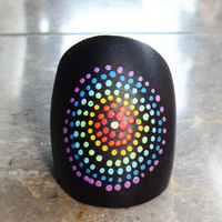 Wooden Ring From Sono Wood With Handpainted