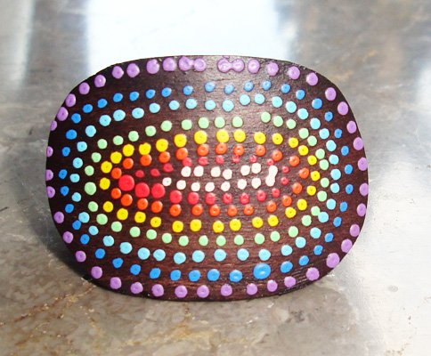 Wooden Ring From Sono Wood With Handpainted