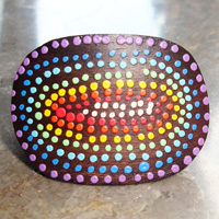Wooden Ring From Sono Wood With Handpainted