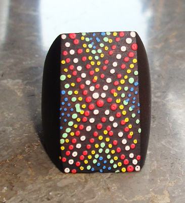 Wooden Ring From Sono Wood With Handpainted