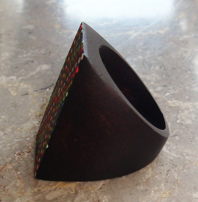 Wooden Ring From Sono Wood With Handpainted
