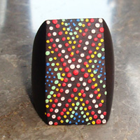 Wooden Ring From Sono Wood With Handpainted