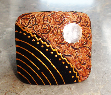 Wooden Ring From Sono Wood With Handpainted