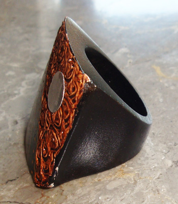 Wooden Ring From Sono Wood With Handpainted