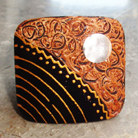 Wooden Ring From Sono Wood With Handpainted