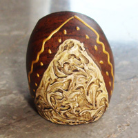 Wooden Ring From Sono Wood With Handpainted
