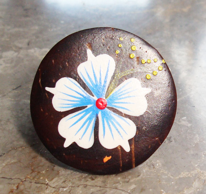 Wooden Ring From Sono Wood With Handpainted