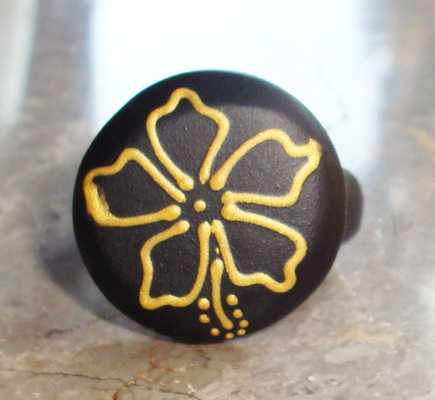 Wooden Ring From Sono Wood With Handpainted