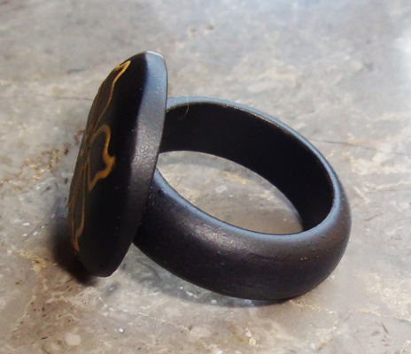 Wooden Ring From Sono Wood With Handpainted