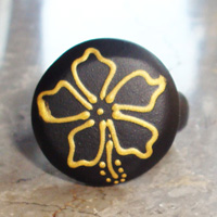 Wooden Ring From Sono Wood With Handpainted