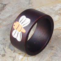 Wooden Ring From Sono Wood With Handpainted