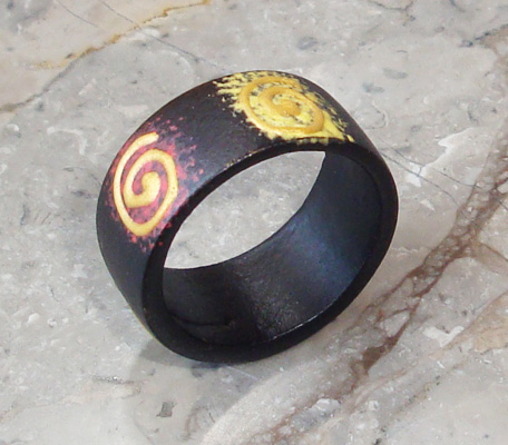 Wooden Ring From Sono Wood With Handpainted
