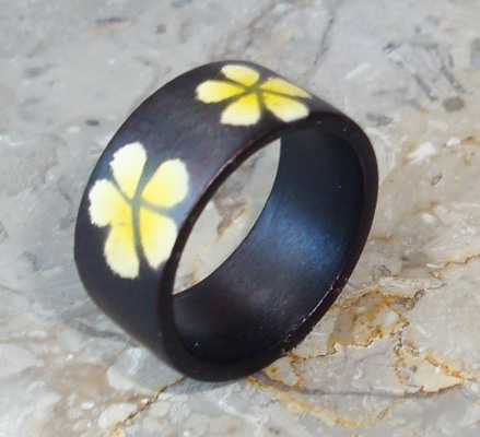 Wooden Ring From Sono Wood With Handpainted