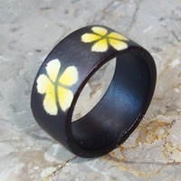 Wooden Ring From Sono Wood With Handpainted