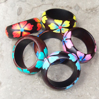 Wooden Ring From Sono Wood With Handpainted