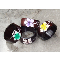 Wooden Ring From Sono Wood With Handpainted