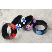 Wooden Ring From Sono Wood With Handpainted