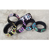 Wooden Ring From Sono Wood With Handpainted