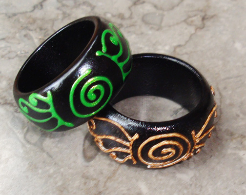 Wooden Ring From Sono Wood With Handpainted