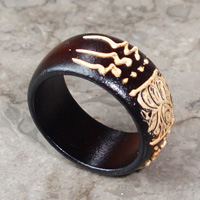 Wooden Ring From Sono Wood With Handpainted