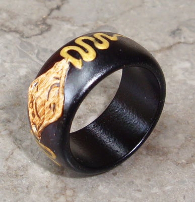 Wooden Ring From Sono Wood With Handpainted
