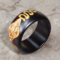 Wooden Ring From Sono Wood With Handpainted