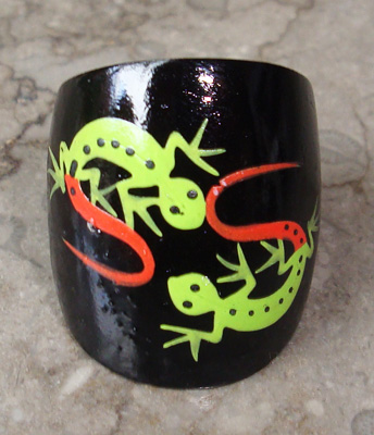 Wooden Ring From Sono Wood With Handpainted