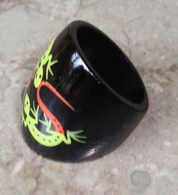 Wooden Ring From Sono Wood With Handpainted