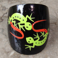 Wooden Ring From Sono Wood With Handpainted