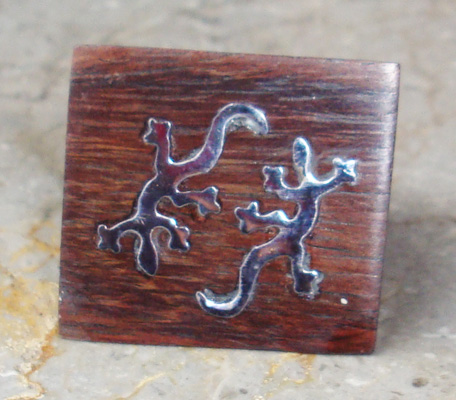 Wooden Ring From Sono Wood Inlaid With Stainless 