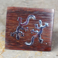 Wooden Ring From Sono Wood Inlaid With Stainless 