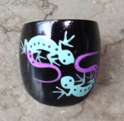 Wooden Ring From Sono Wood With Handpainted