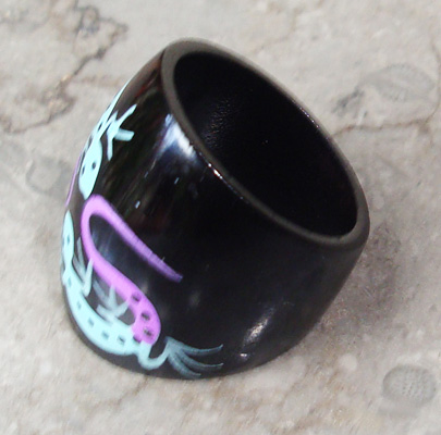 Wooden Ring From Sono Wood With Handpainted