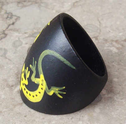 Wooden Ring From Sono Wood With Handpainted
