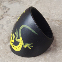 Wooden Ring From Sono Wood With Handpainted