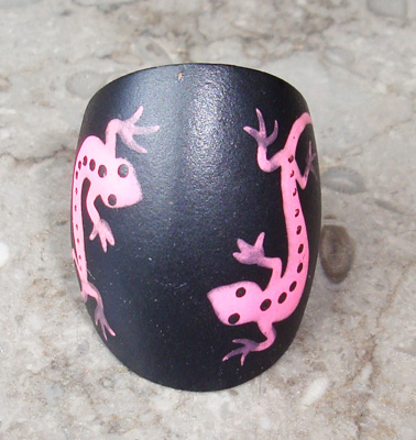 Wooden Ring From Sono Wood With Handpainted