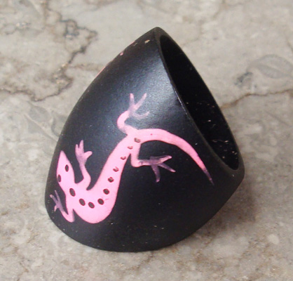 Wooden Ring From Sono Wood With Handpainted