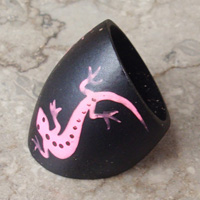 Wooden Ring From Sono Wood With Handpainted