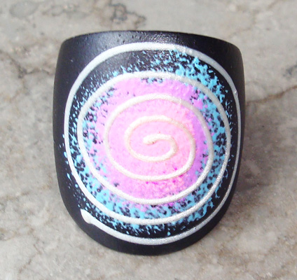 Wooden Ring From Sono Wood With Handpainted