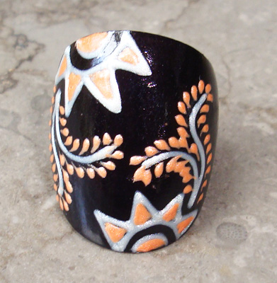 Wooden Ring From Sono Wood With Handpainted
