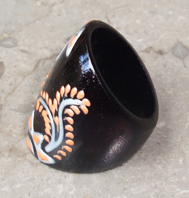 Wooden Ring From Sono Wood With Handpainted